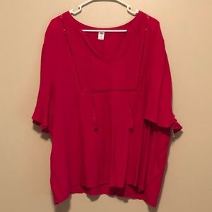 OLD NAVY Pink Ruffle Sleeve Top